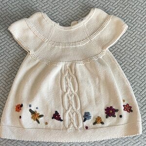 Hanna Andersson Cream Knit Baby Dress